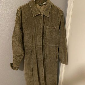 LL Bean Corduroy Olive Dress